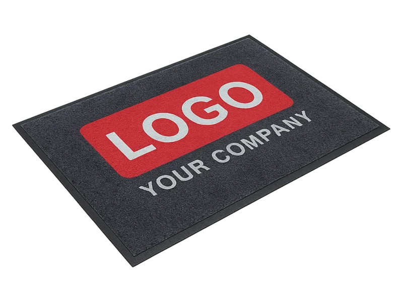 Logo-branded entrance mat Rugby – custom commercial floor mat with company branding